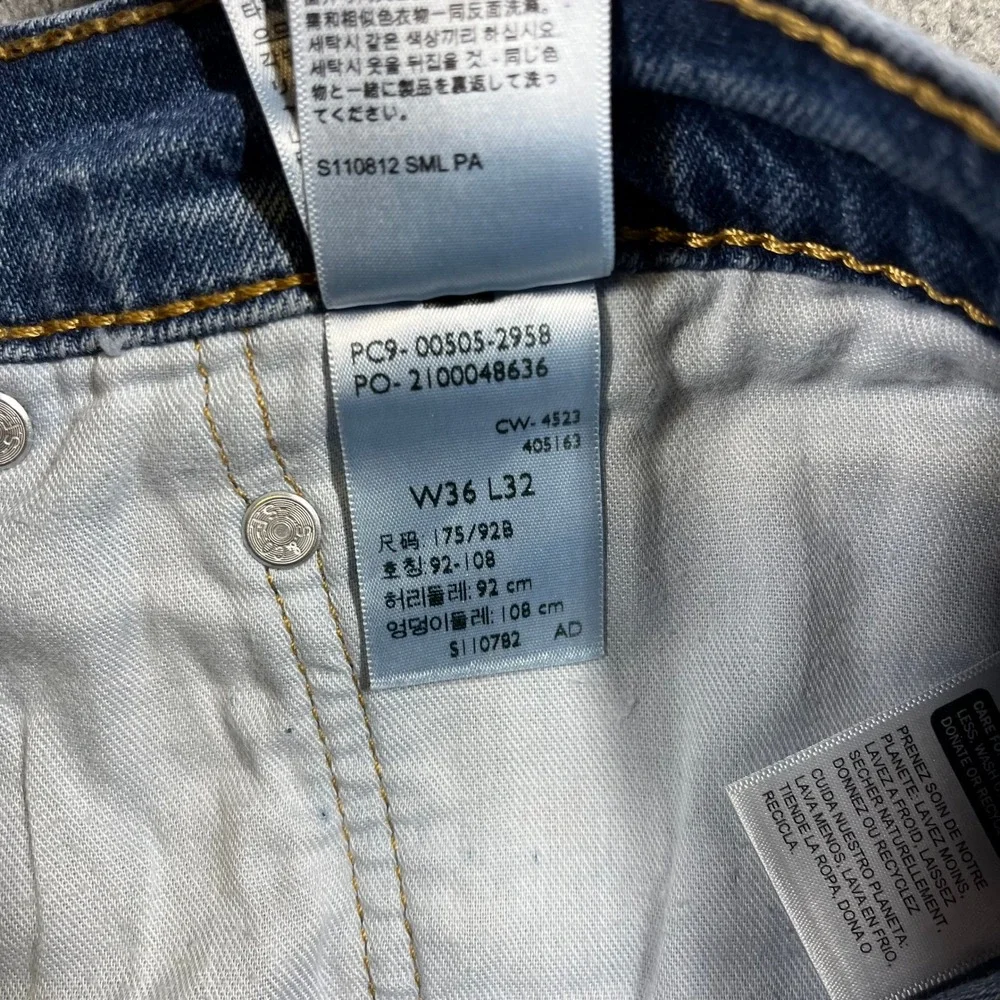 Levis 505 Regular Fit Straight Leg Jeans Medium Wash Blue Mens 36x32 00505-2958